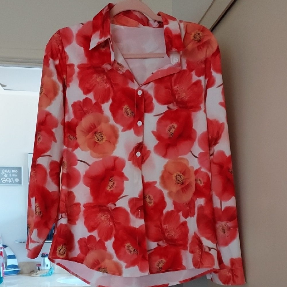Floral Button-Up Blouse